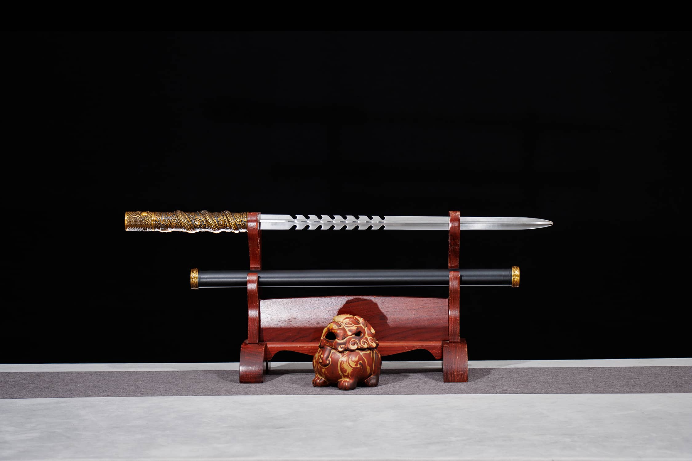 Beng E High-Chromium Steel Jian Mace - traditional Chinese historical replica, full product view