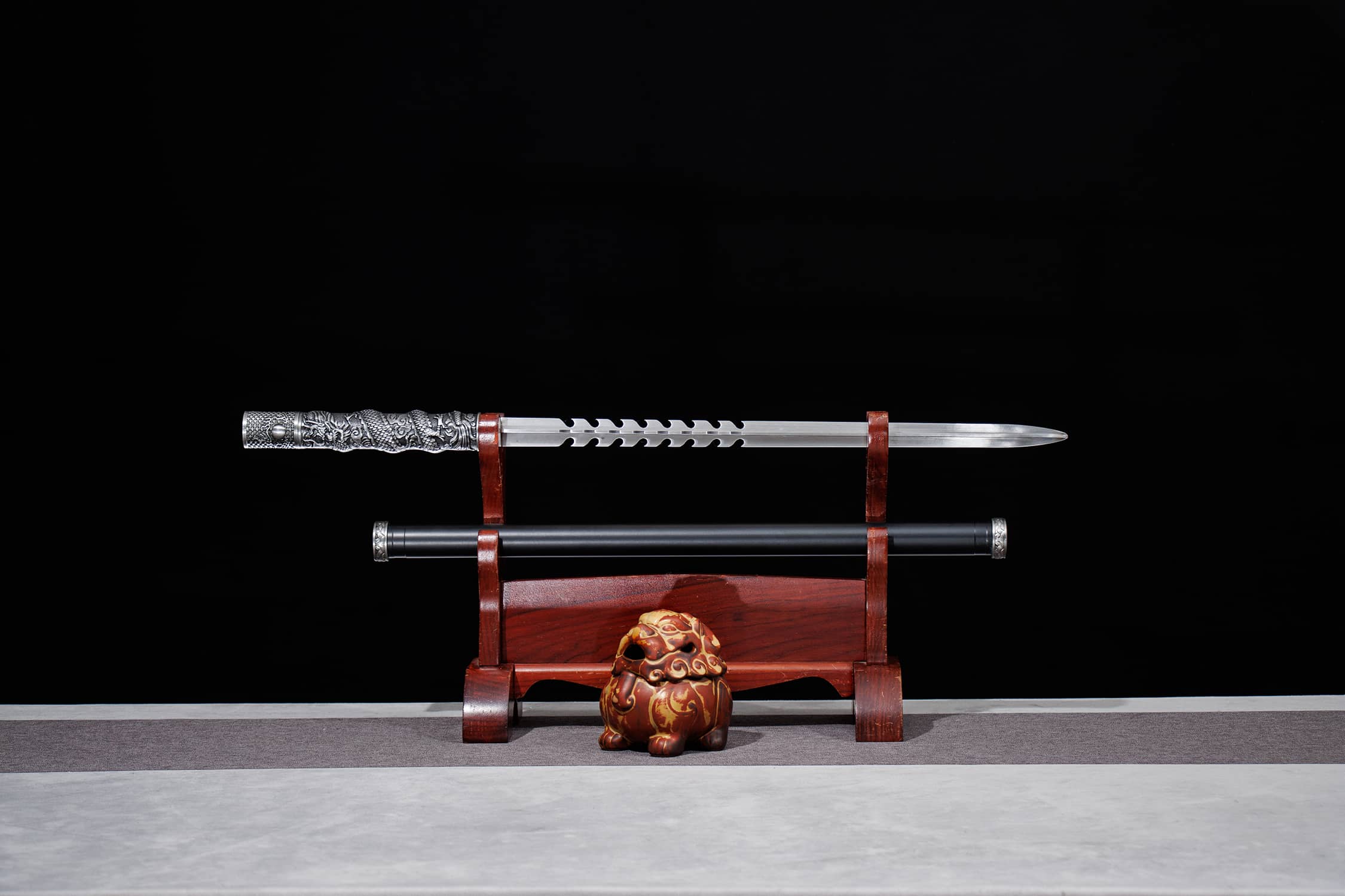 Long Gu High-Performance Manganese Steel Jian Mace - traditional Chinese historical replica, full product view