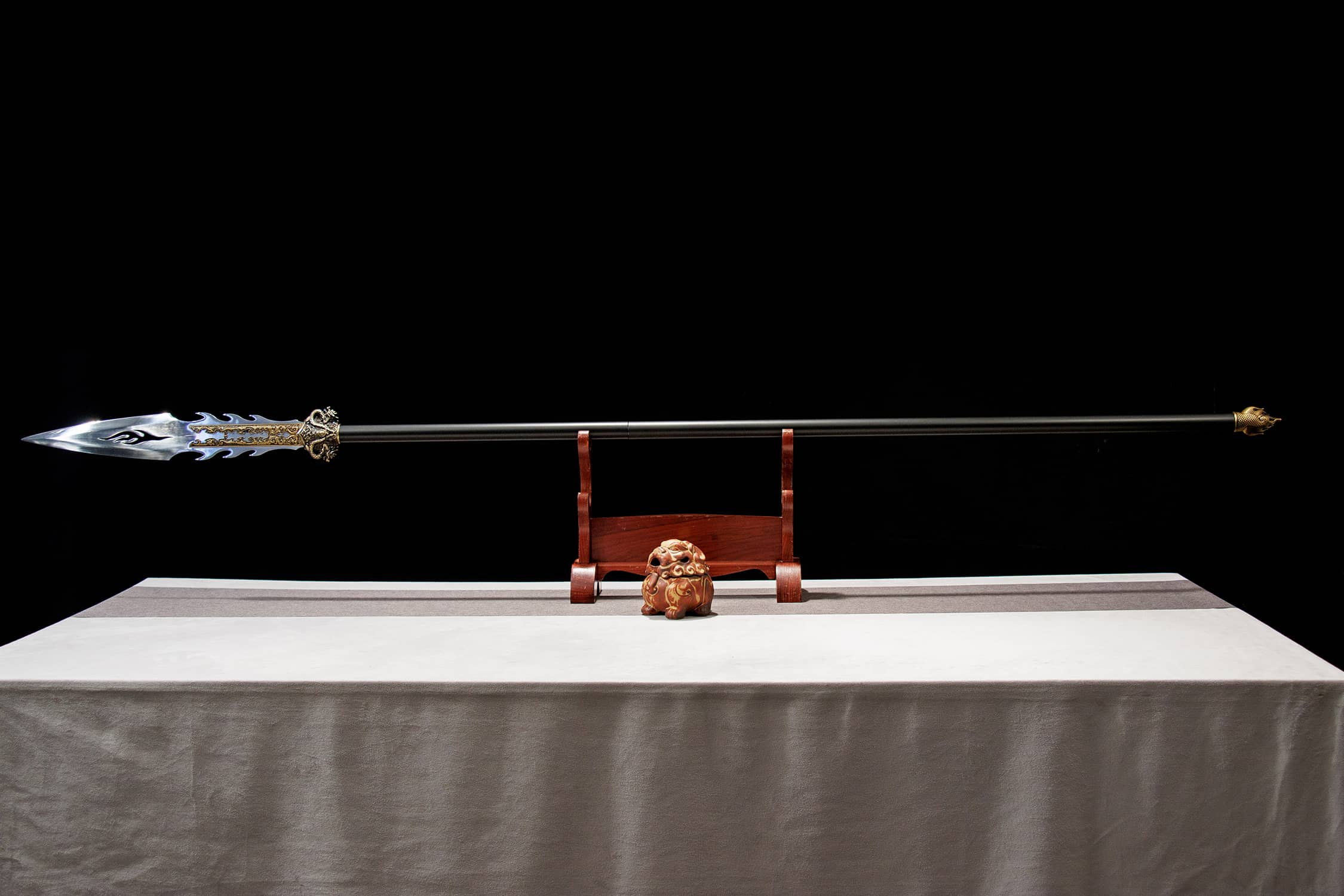 Fen Yan High-Performance Manganese Steel Spear - traditional Chinese historical replica, full product view