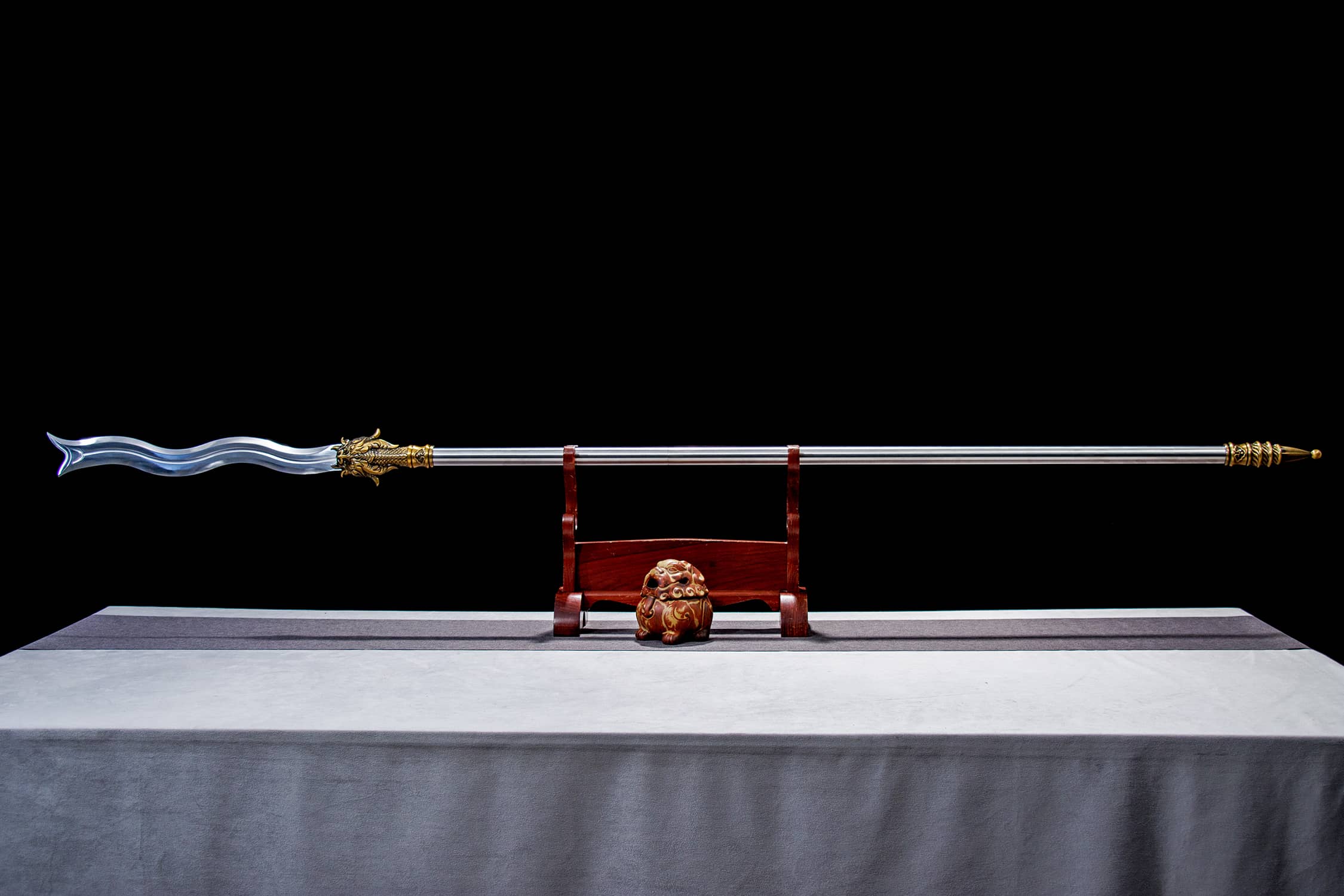 Jiao Xu She Mao High-Performance Manganese Steel Polearm - traditional Chinese historical replica, full product view