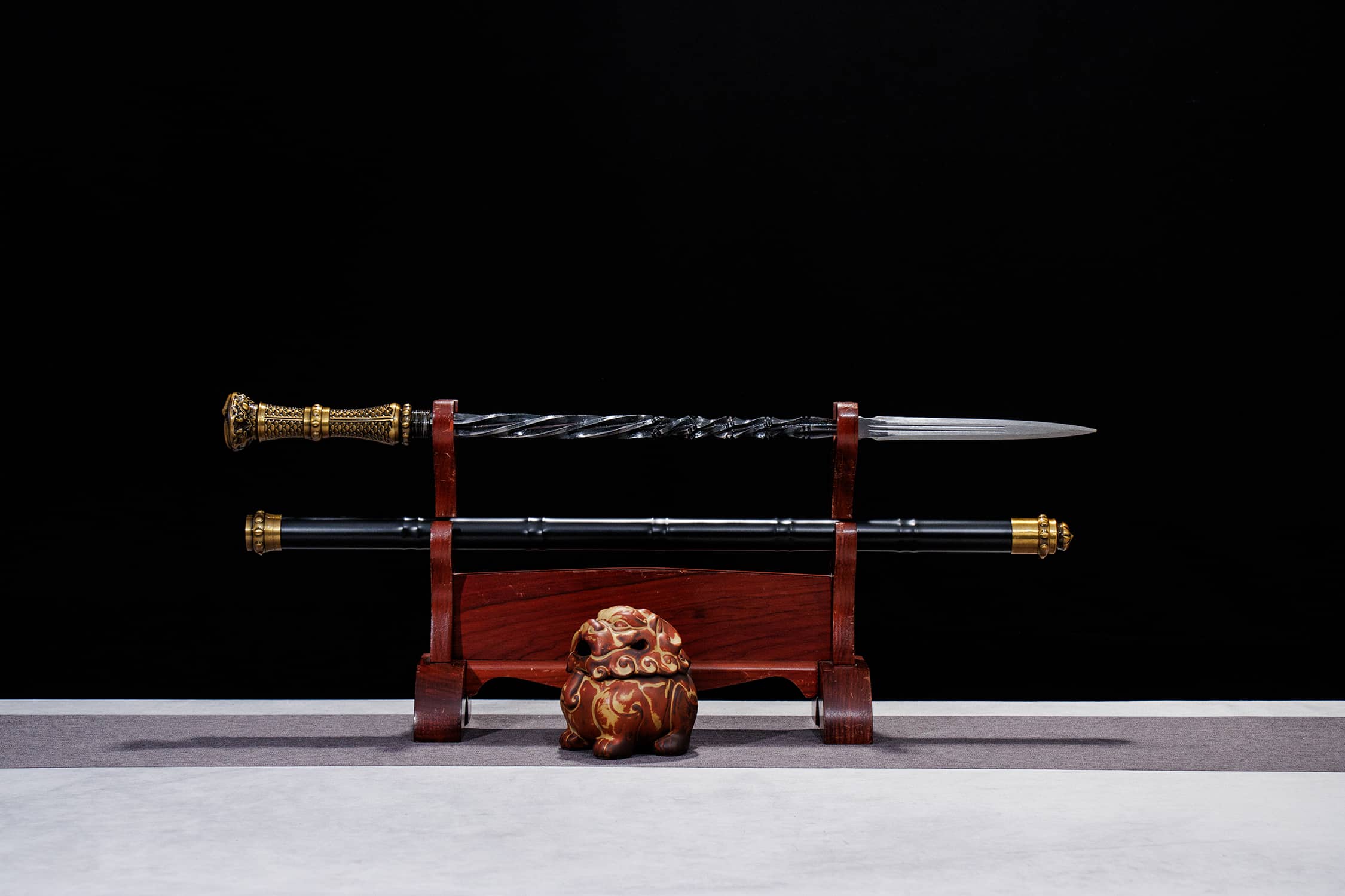 Gu Yu High-Performance Manganese Steel Jian Mace - traditional Chinese historical replica, full product view