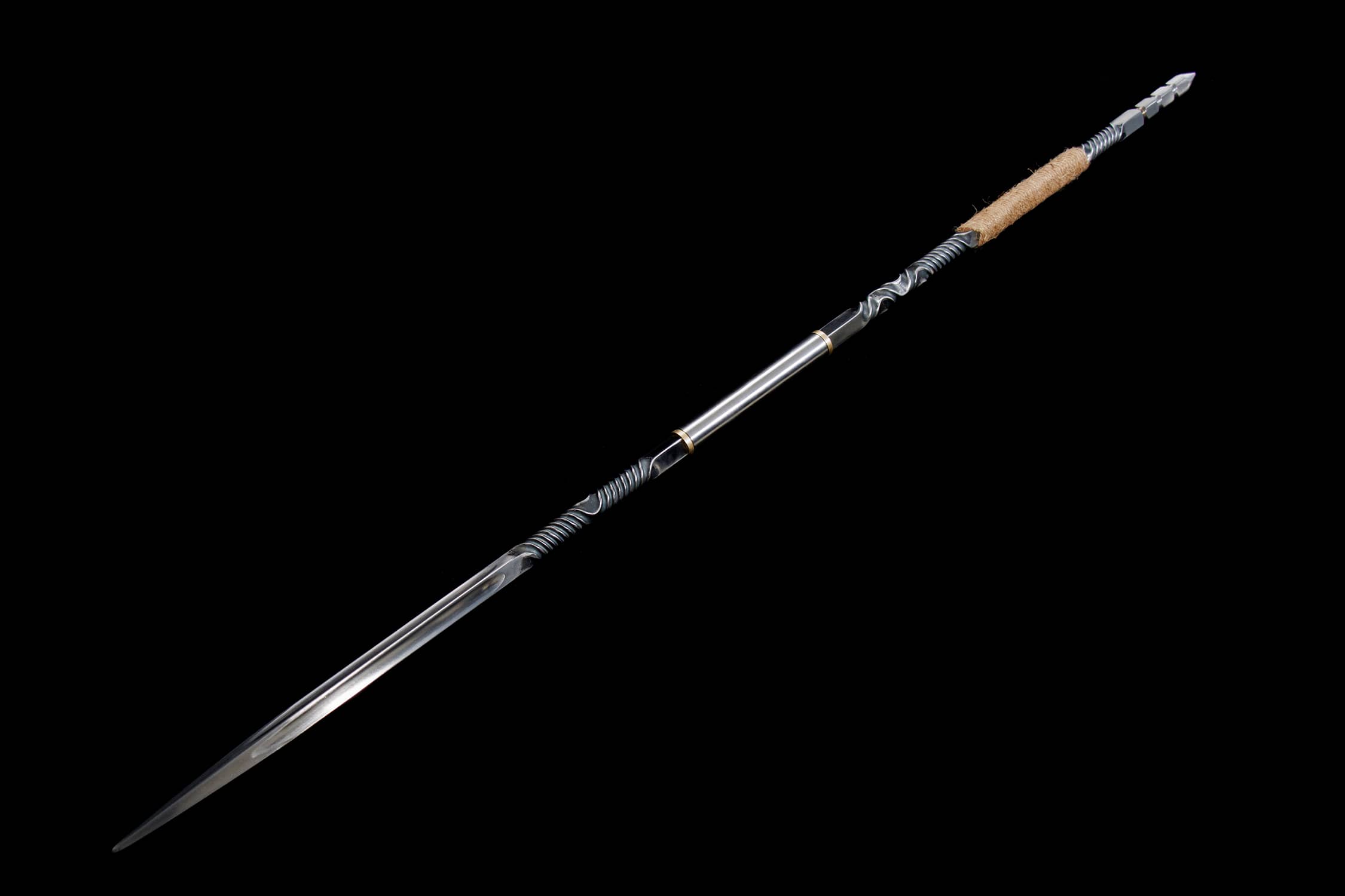 Jing Zhe Wu Shan Carbon Steel Spear with Detachable - traditional Chinese historical replica, full product view