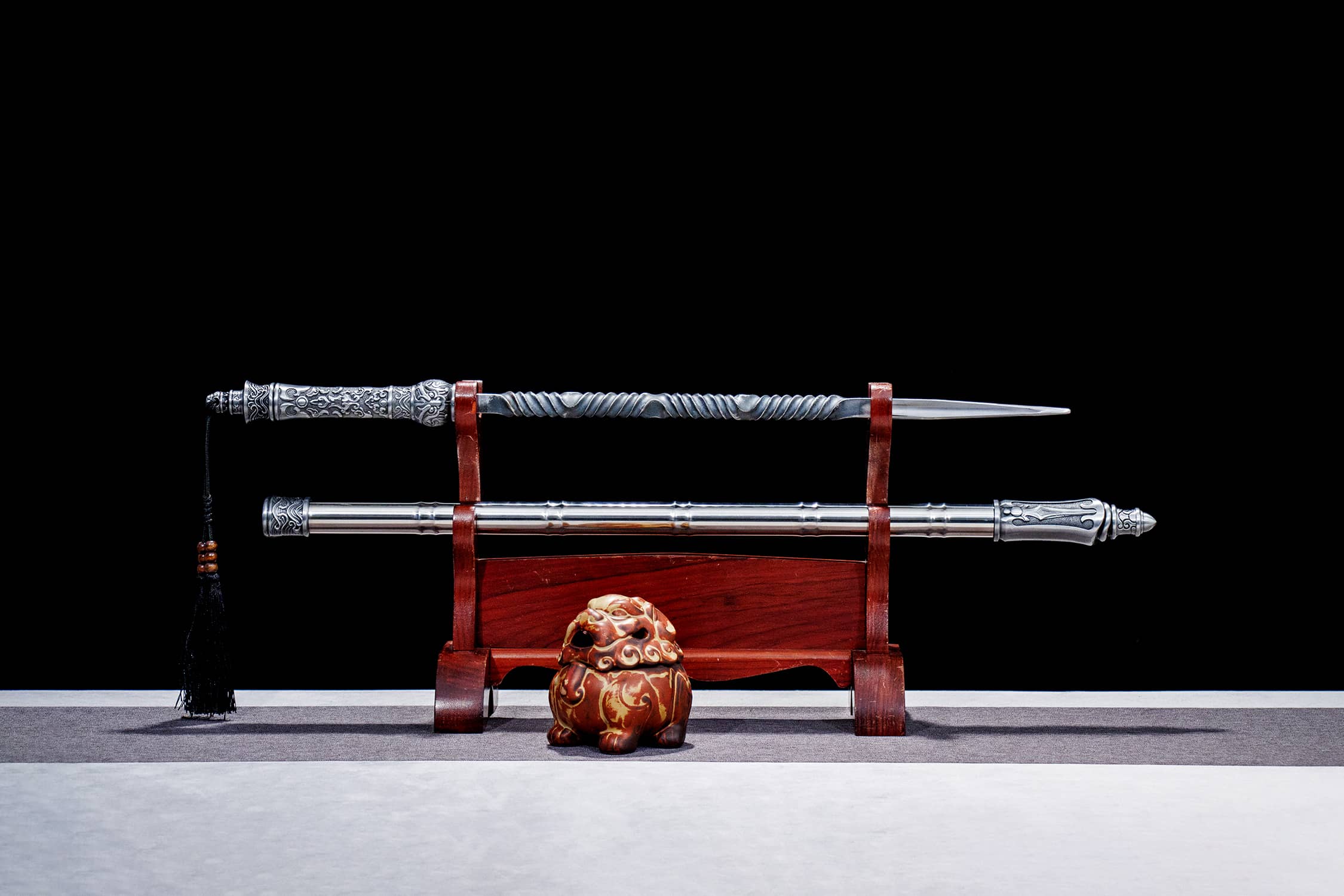 Li Sha High-Carbon Steel Jian Mace - traditional Chinese historical replica, full product view