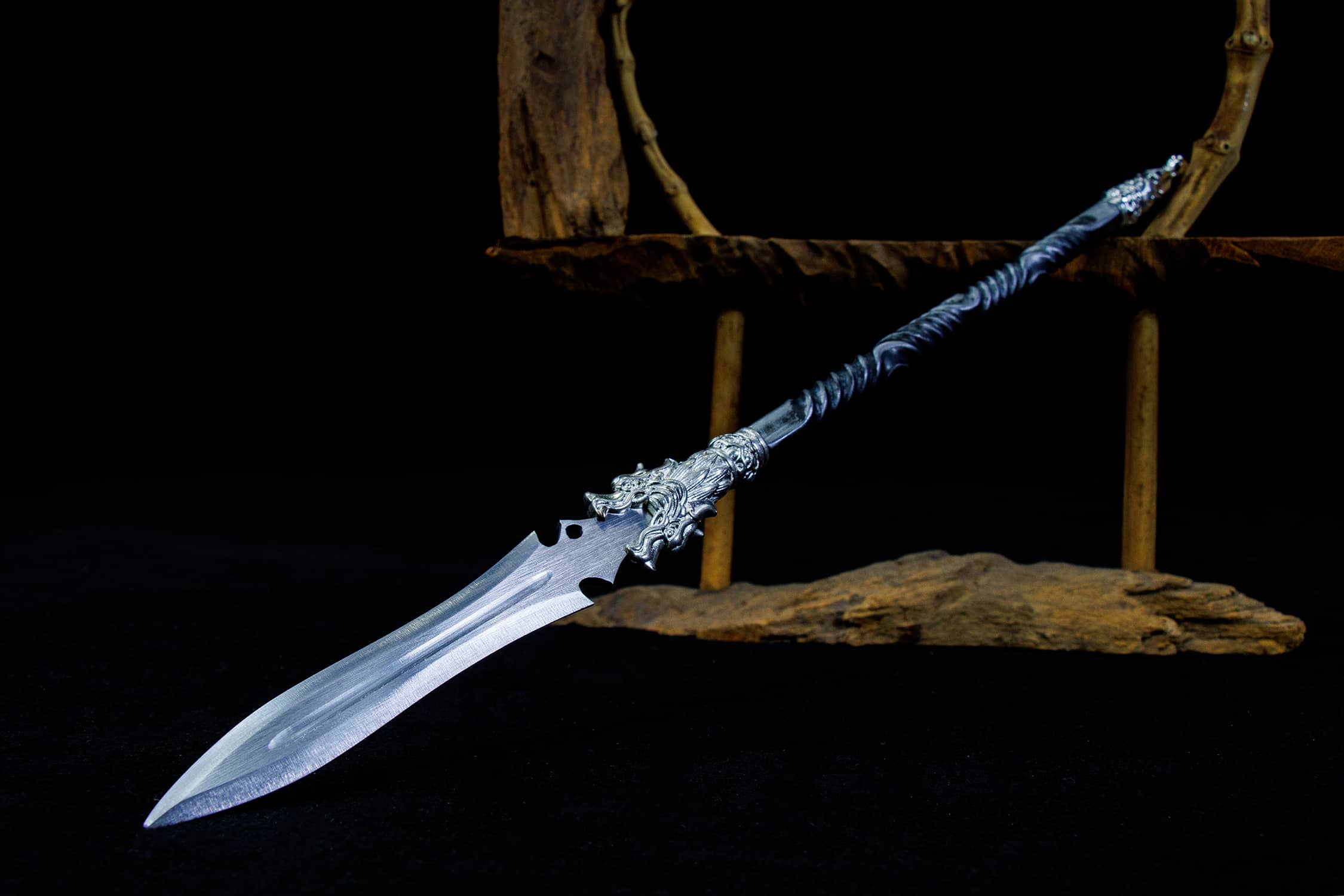 Shuo Yue Liang Yin High-Performance Manganese Steel Spear - traditional Chinese historical replica, full product view