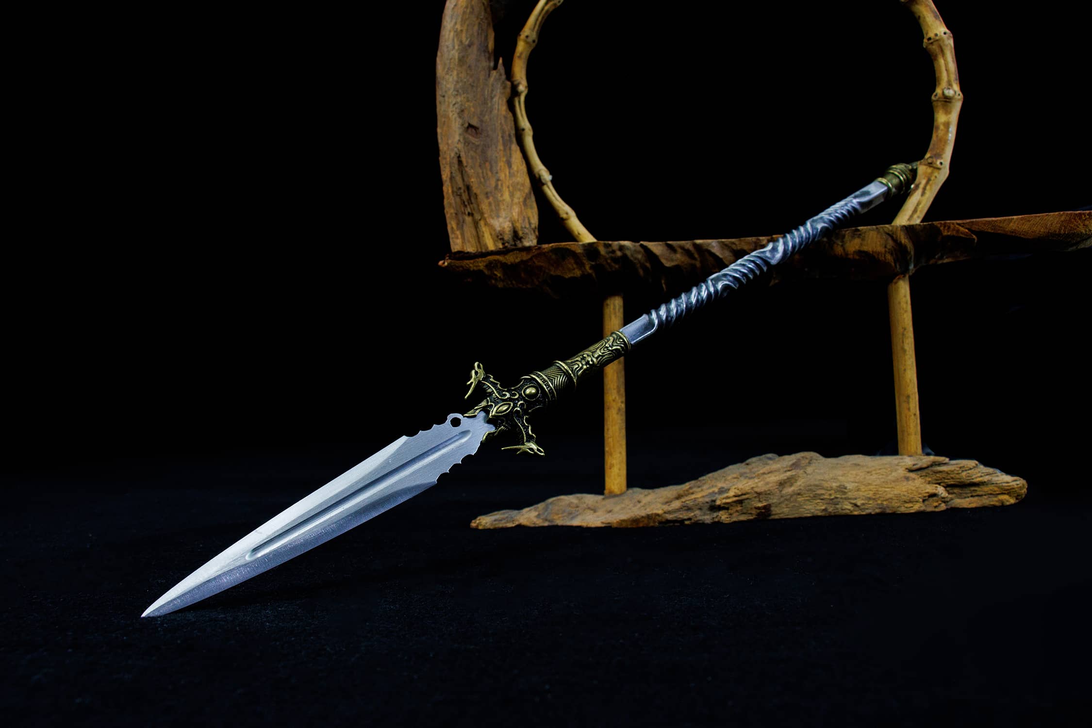 Po Zhen Long Hua High-Chromium Steel Spear - traditional Chinese historical replica, full product view