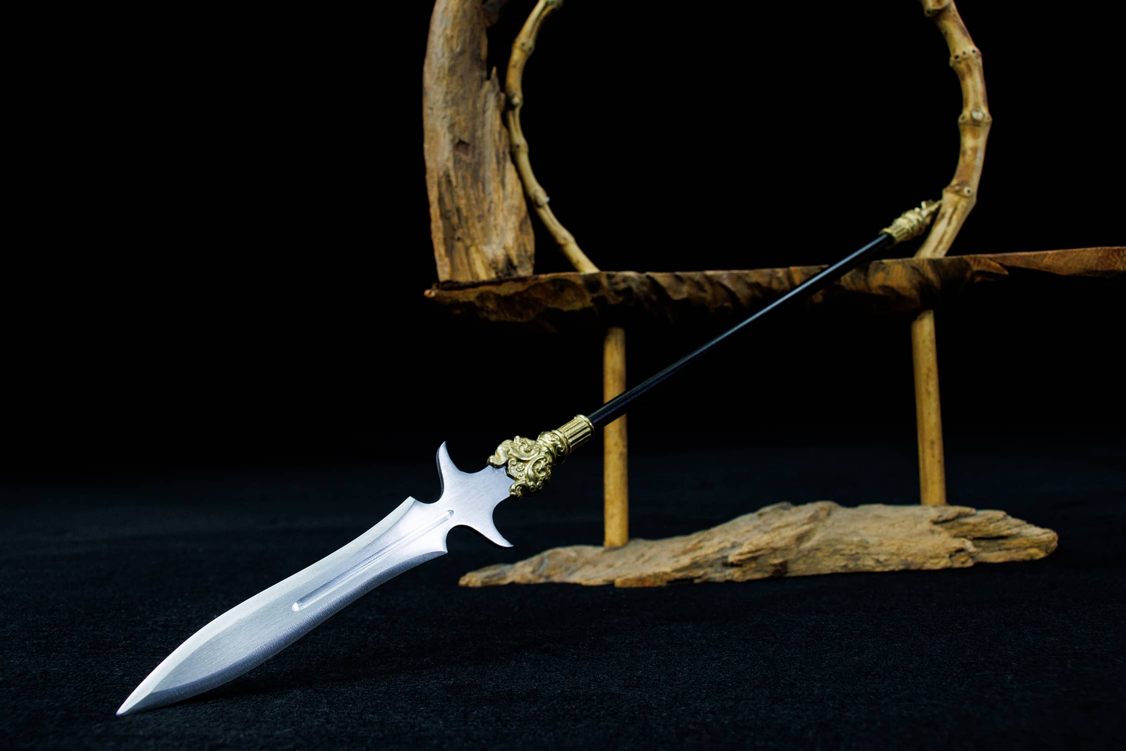 Chuan Yun High-Chromium Steel Spear - traditional Chinese historical replica, full product view