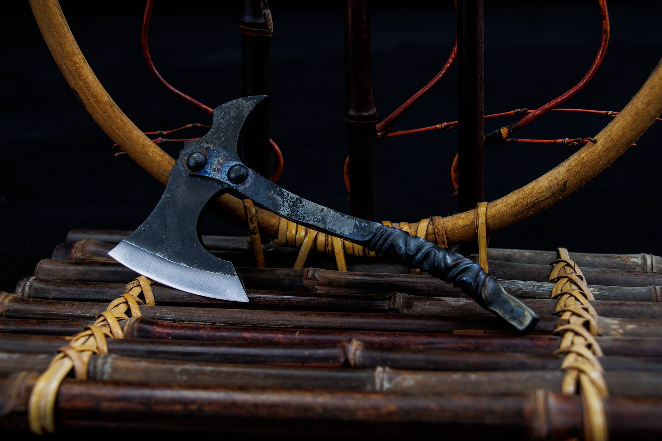 Ming High-Performance Manganese Steel Axe - traditional Chinese historical replica, full product view