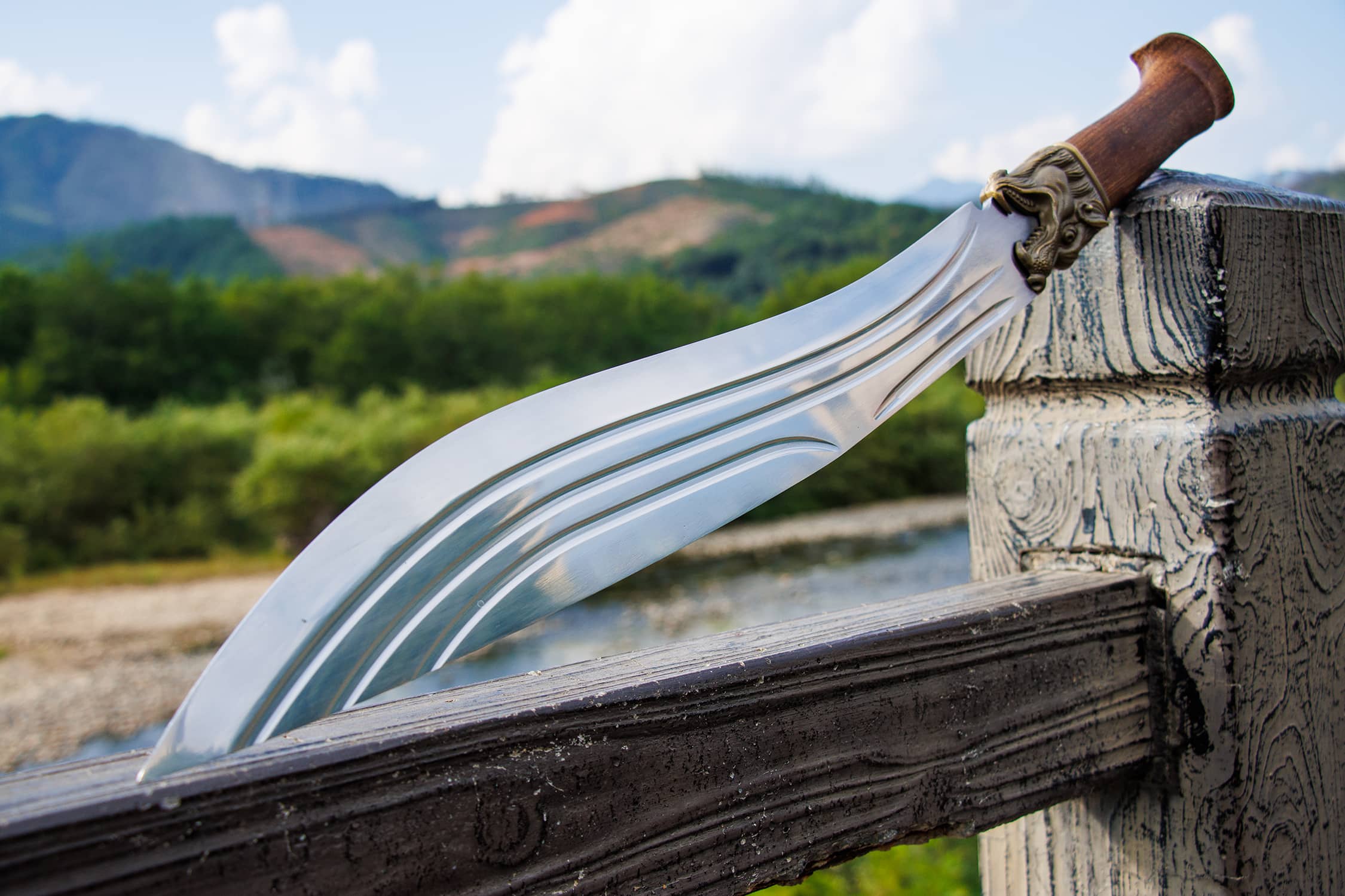 Shou Tun High-Performance Manganese Steel Nepalese Kukri - hand-forged Longquan dao sword, full product view