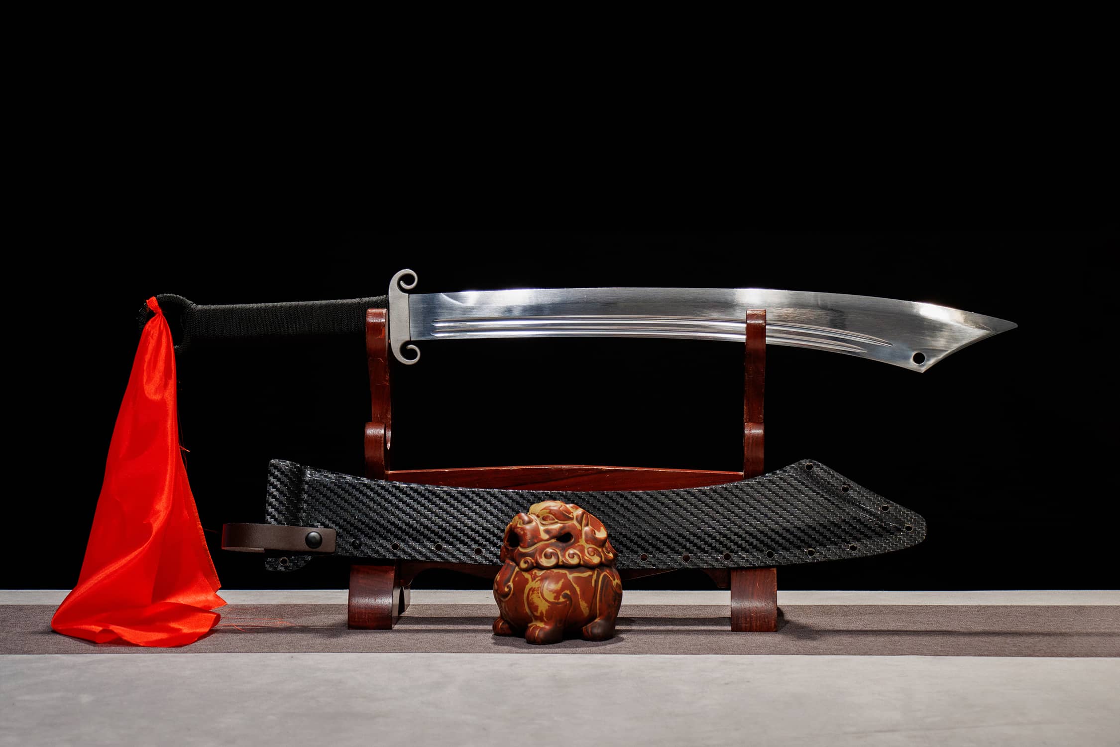Hong Jun High-Performance Manganese Steel Dao - hand-forged Longquan dao sword, full product view