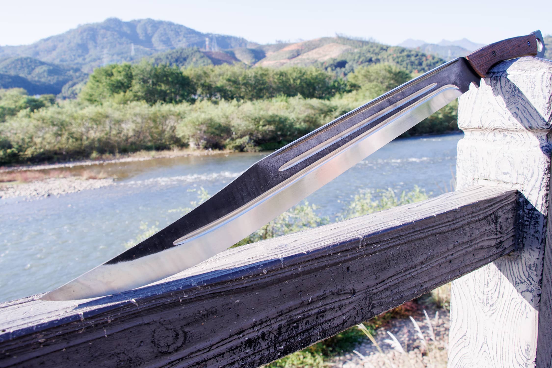 Tie Ya Li High-Performance Manganese Steel Long Blade - hand-forged Longquan dao sword, full product view