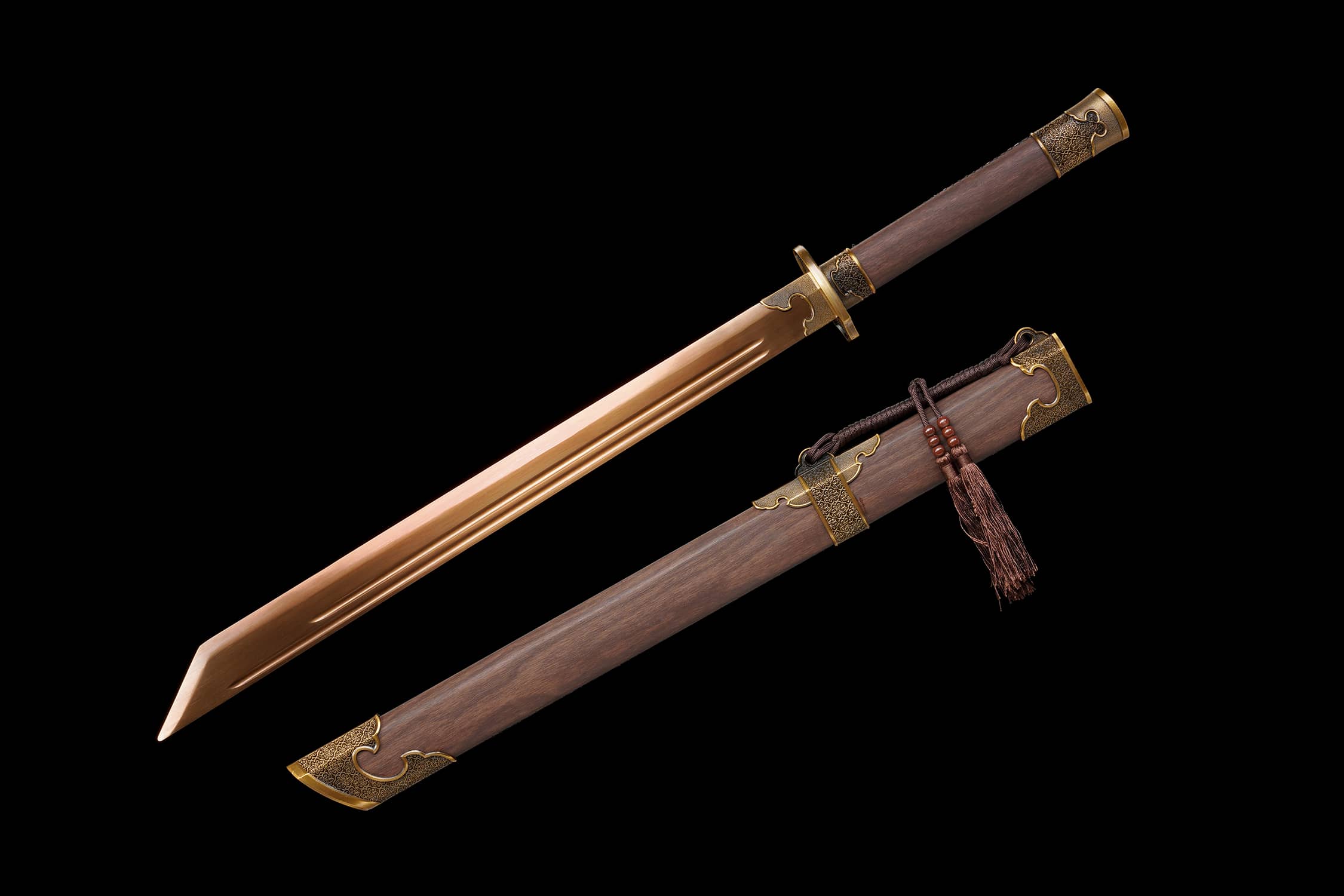 Xuan Tu Jin Yi Wei High-Performance Manganese Steel Longquan Dao - hand-forged Longquan dao sword, full product view