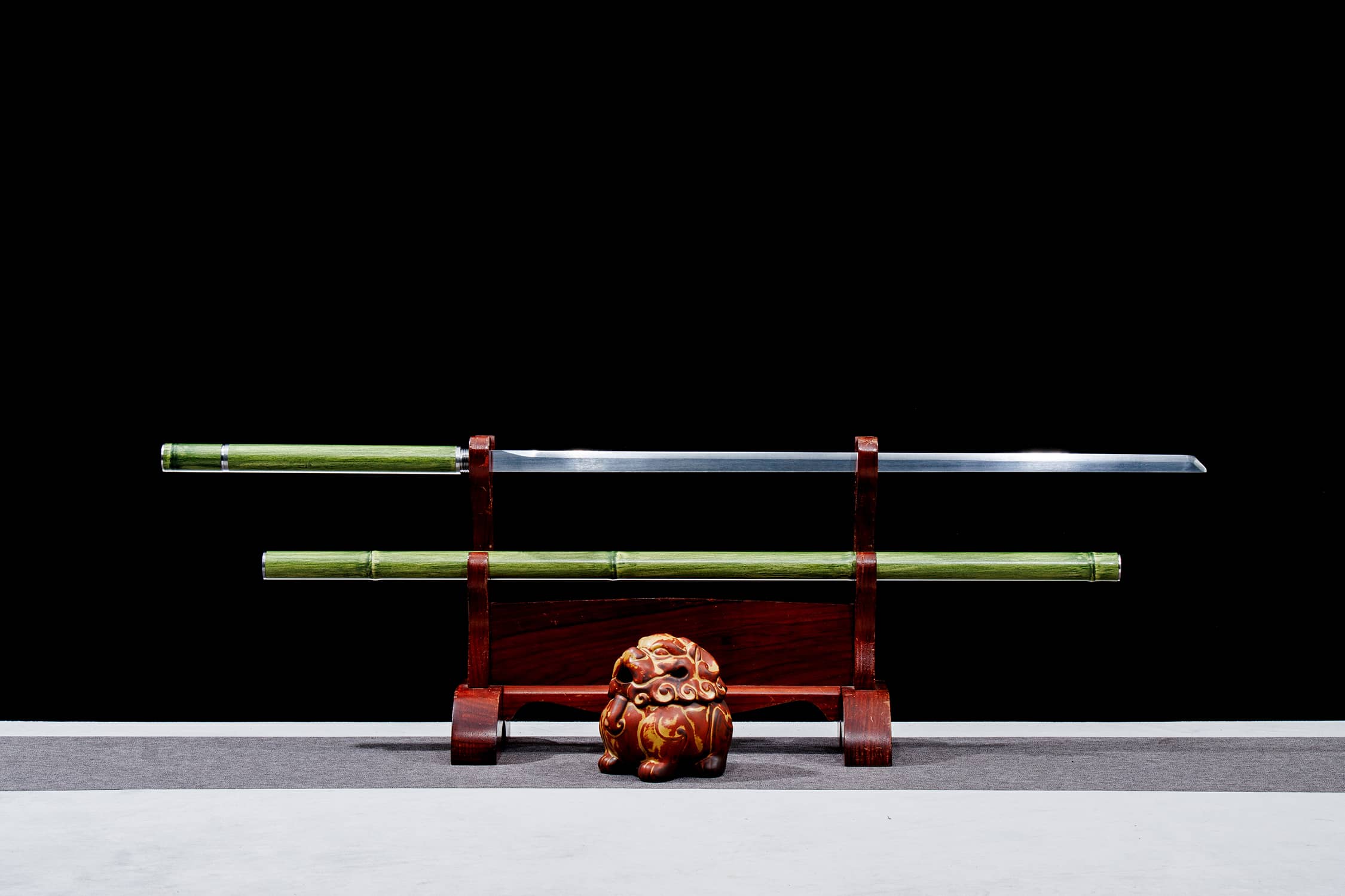 Bi Chao Fan Jie Zhu High-Performance Manganese Steel Staff Dao with Reverse-Mount - hand-forged Longquan dao sword, full...