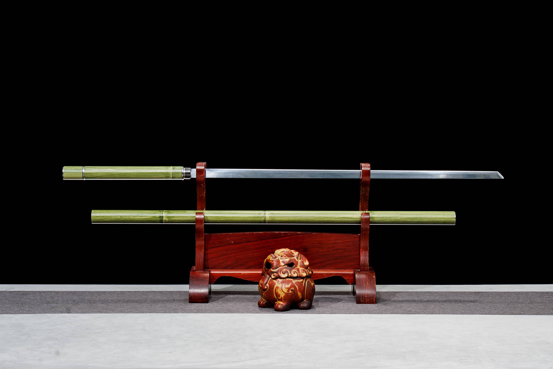 Qing Feng Zhu Jie Fan Jie High-Performance Manganese Steel Staff Dao with Reverse-Mount - hand-forged Longquan dao sword,...