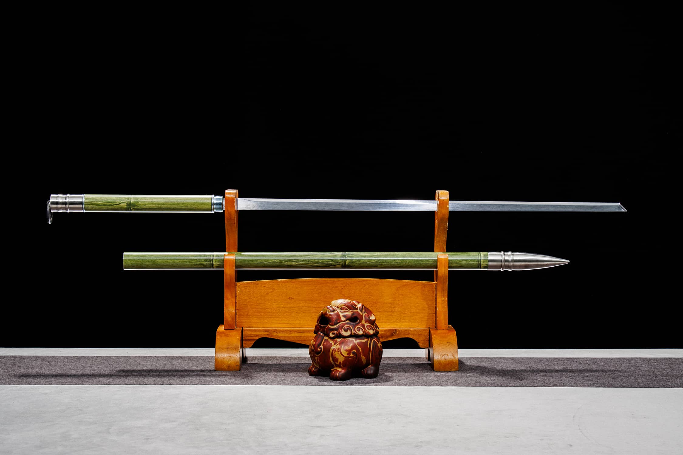 Lie Yun Xi High-Performance Manganese Steel Staff Dao - hand-forged Longquan dao sword, full product view