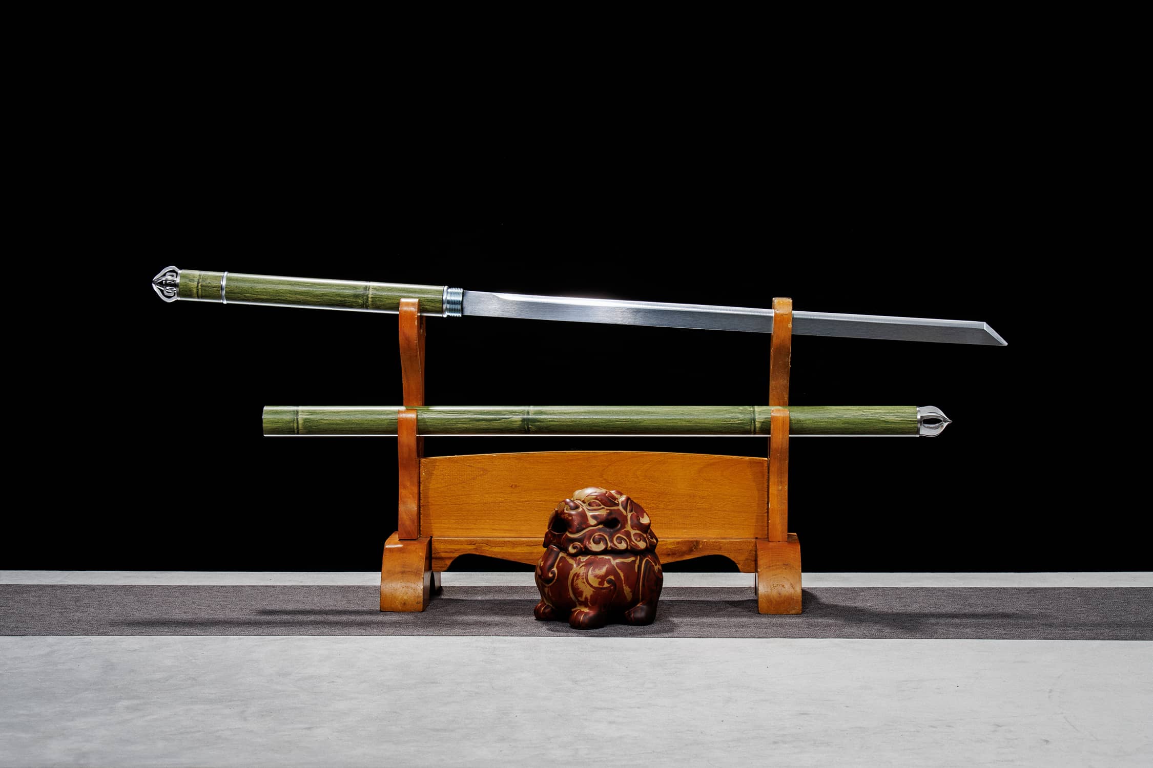 Qing Yun High-Performance Manganese Steel Staff Dao - hand-forged Longquan dao sword, full product view