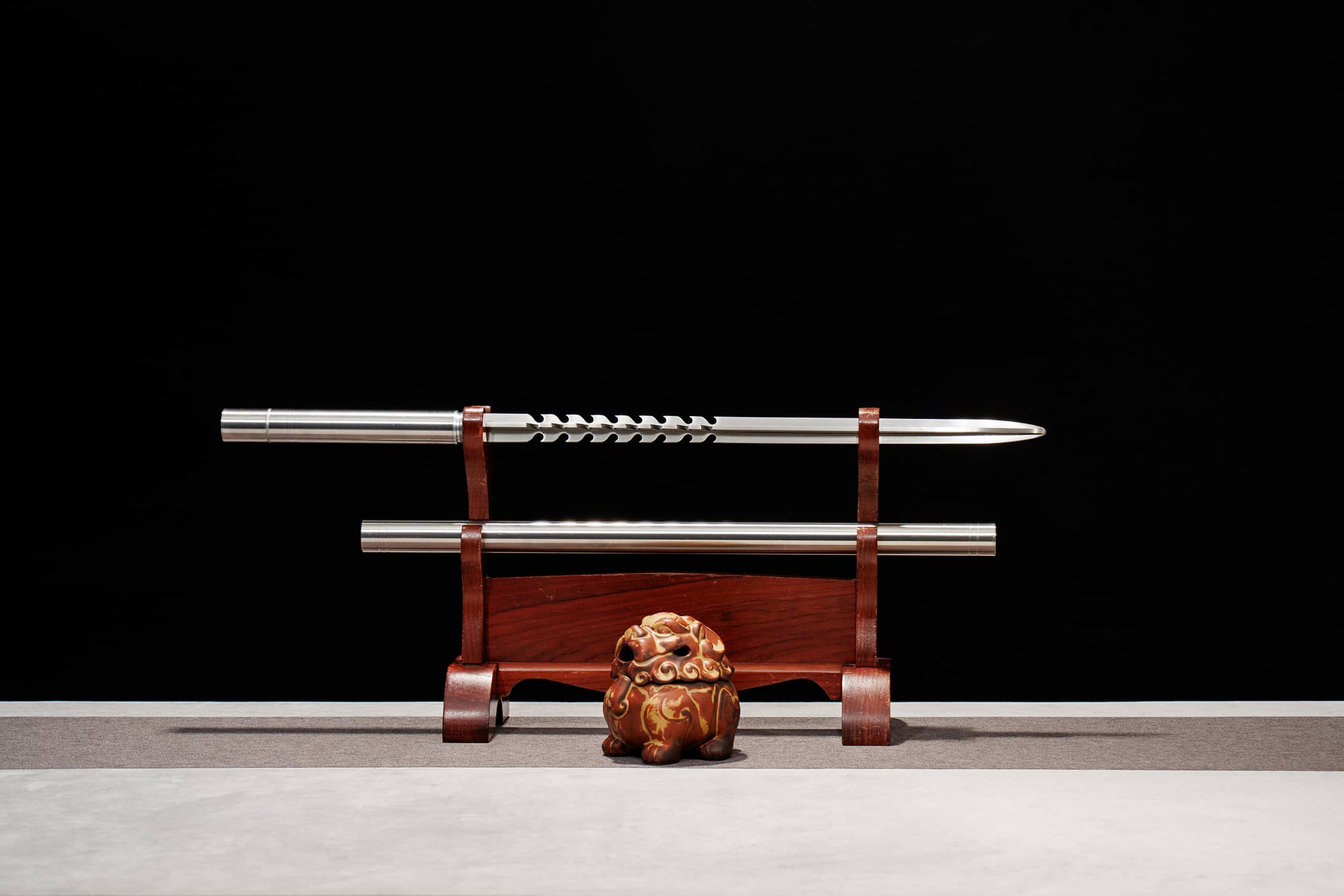 Xuan Jiao High-Performance Manganese Steel Jian Mace - traditional Chinese historical replica, full product view