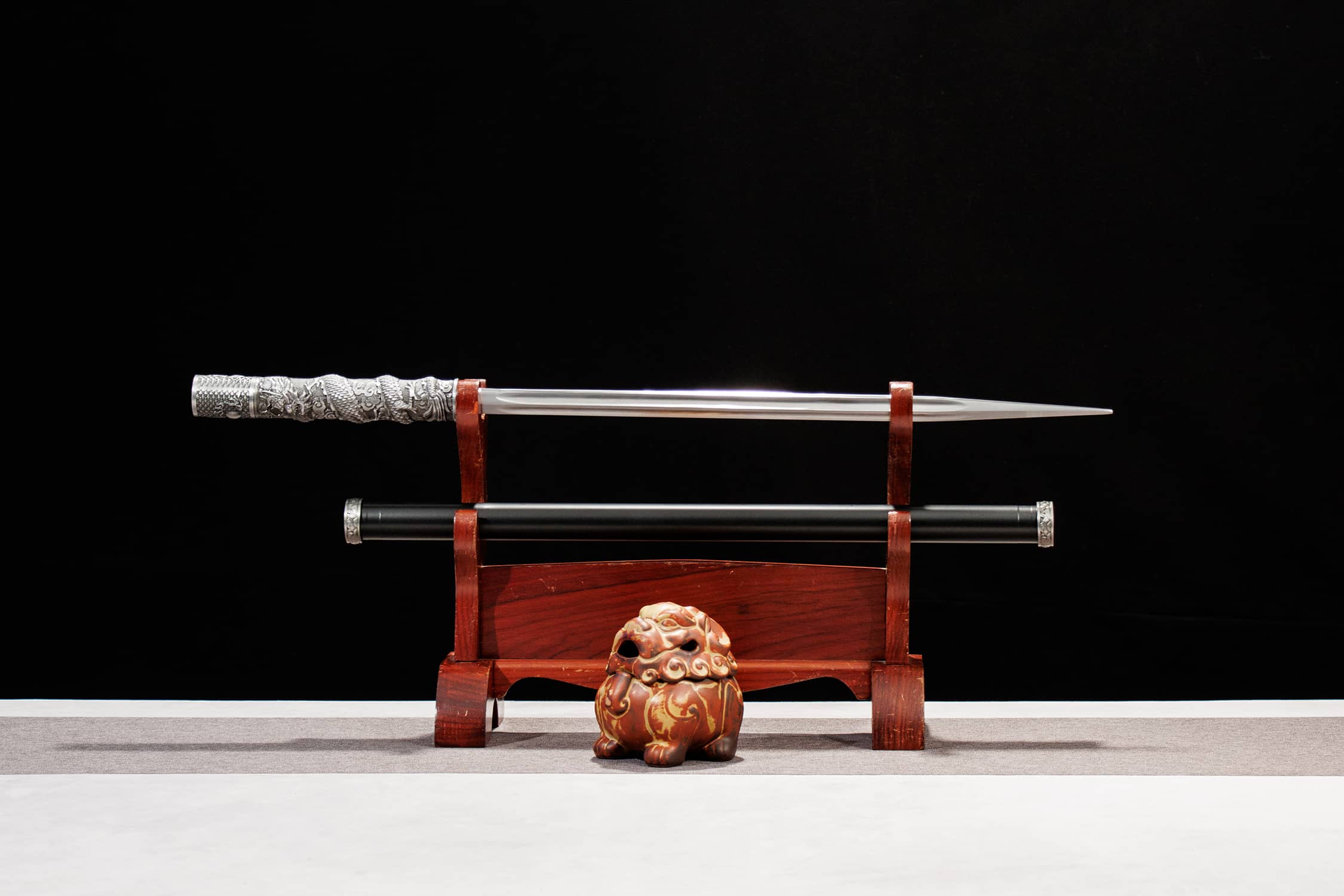 Cang Feng High-Carbon Steel Jian Mace - traditional Chinese historical replica, full product view