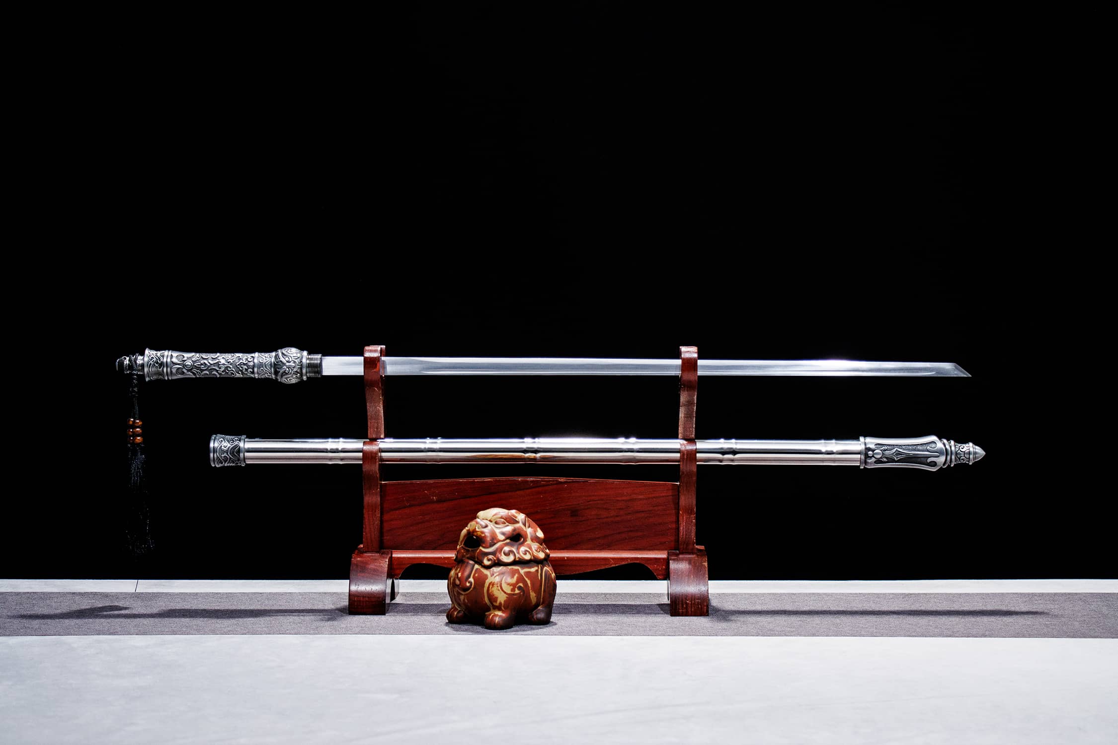 Sha High-Performance Manganese Steel Staff Dao - traditional Chinese historical replica, full product view