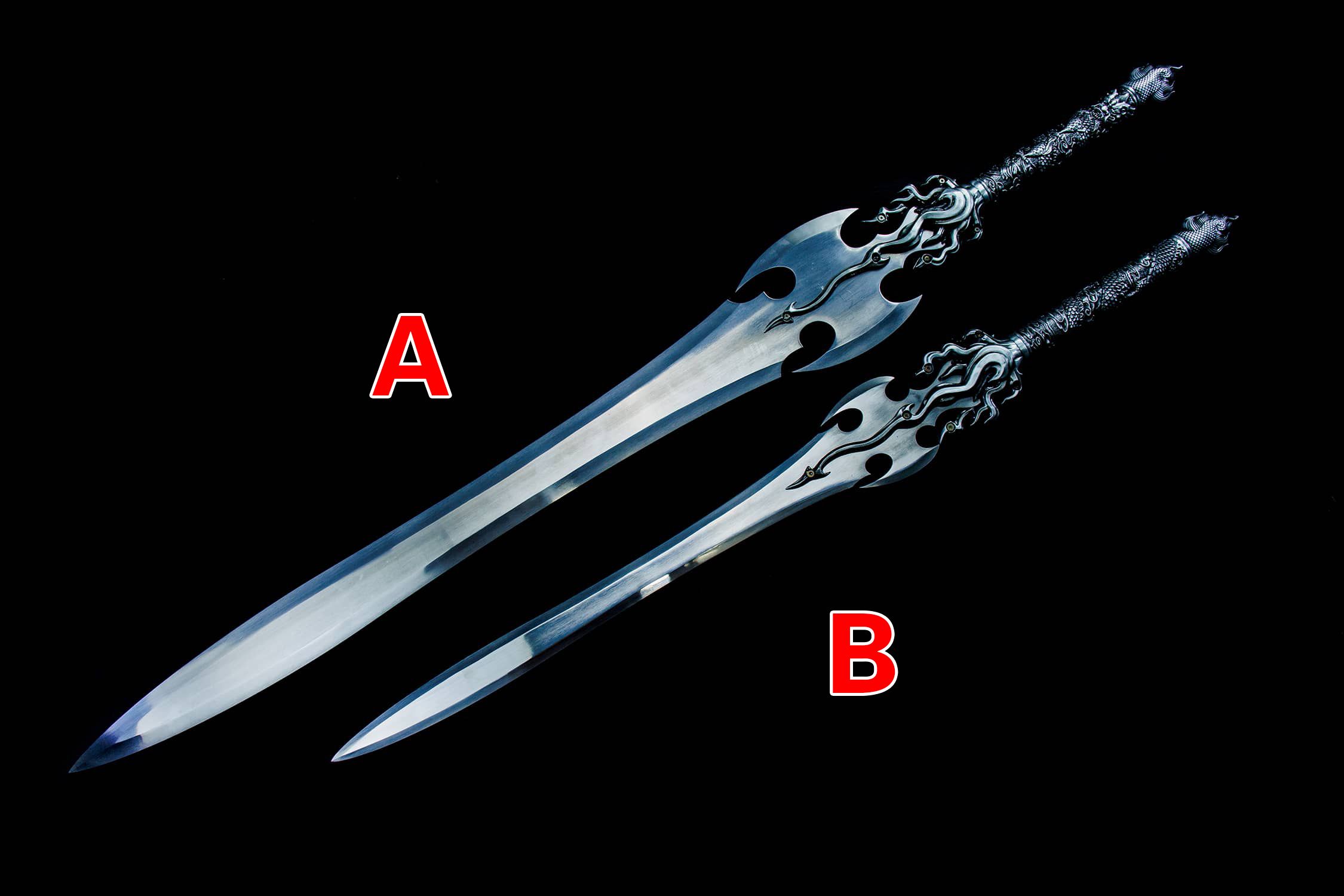 Fen Xu Da High-Performance Manganese Steel Jian Sword - hand-forged Longquan jian sword, full product view