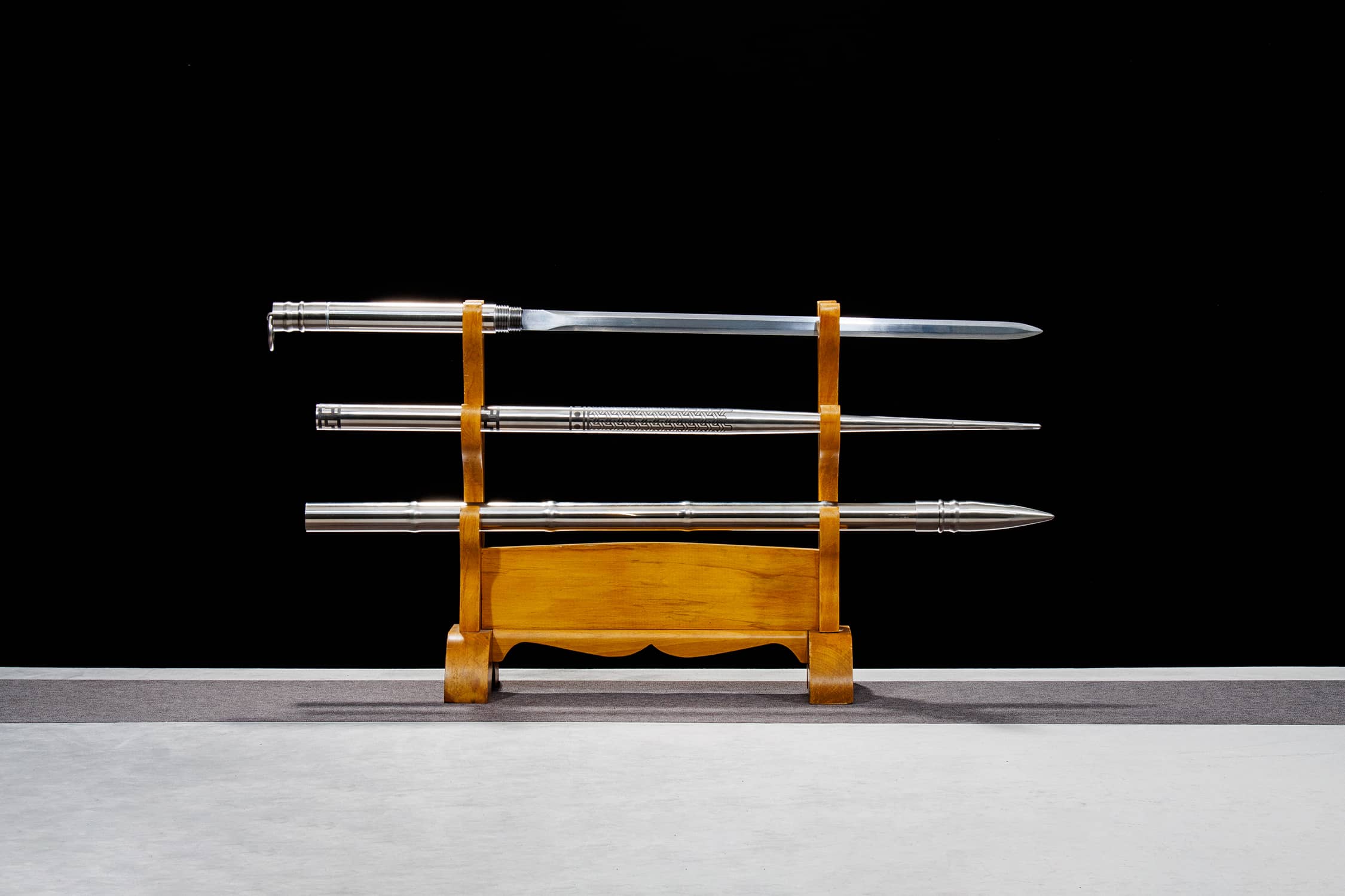 Chong Luan Shuang Qiao High-Performance Manganese Steel Staff Sword - hand-forged Longquan jian sword, full product view