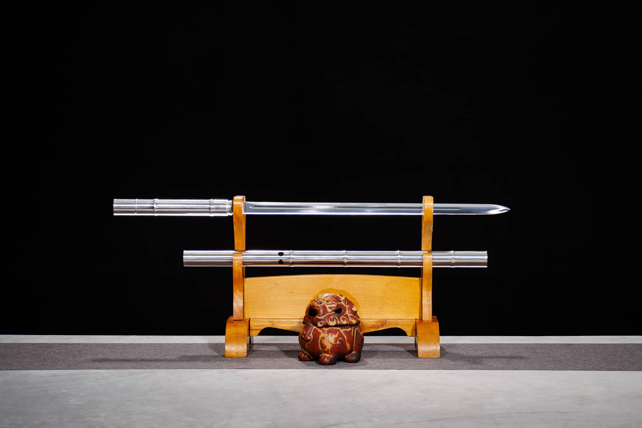 Chi Ming Feng Zhu Jie Di Zi High-Performance Manganese Steel Staff Sword - traditional Chinese historical replica, full...